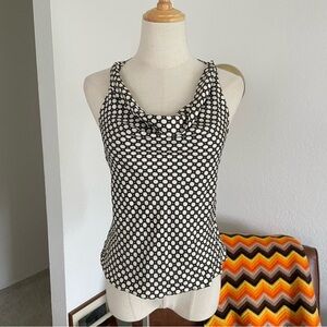 Banana Republic Mod Silk Polka Dot Cowl Halter Top